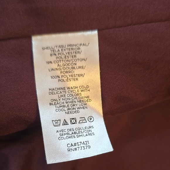 Ann Taylor Sz 12 Tweed Cropped Blazer - Burgandy and Cream - Picture 6 of 7